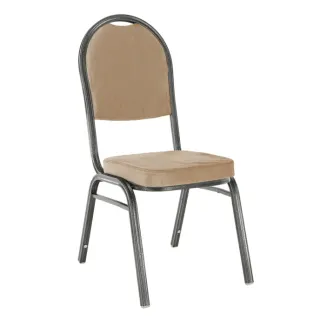 Stohovateľná stolička JEFF 2 NEW látka svetlo béžová + sivý kladivkový rám