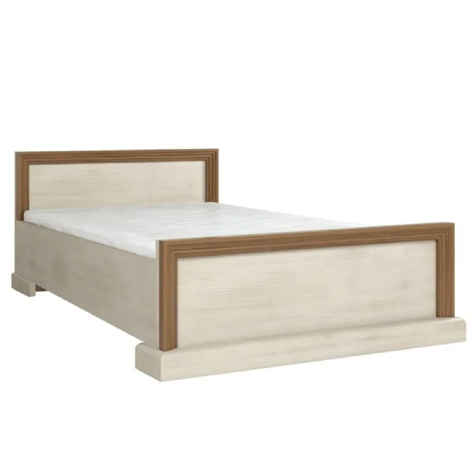 Manželská posteľ ROYAL L1 160x200 cm s roštom biela sosna nordická+divoký dub