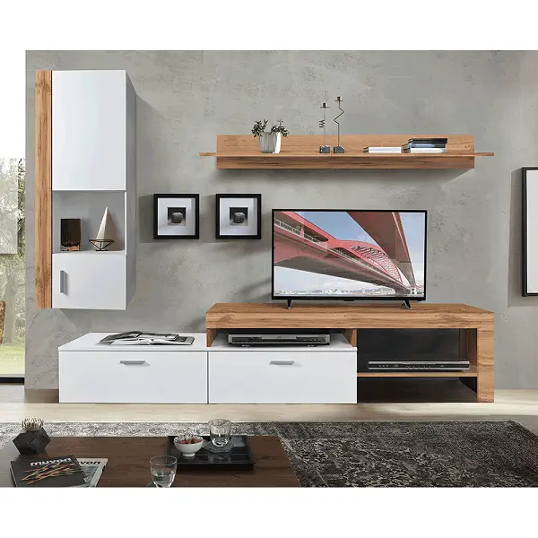 Obývacia stena ALUBA dub wotan / biela