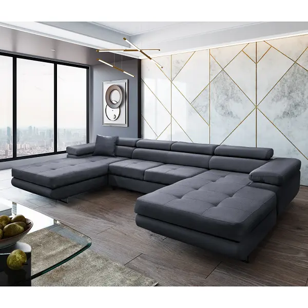 Sedacia súprava AMARETA U látka Monolith 97 sivá