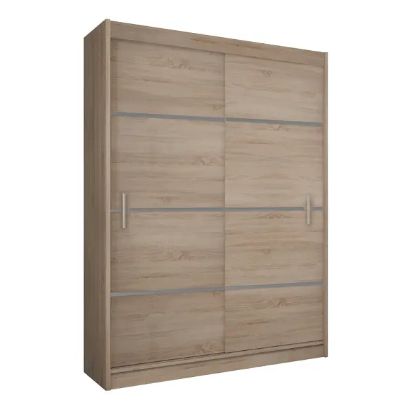Šatníková skriňa MERINA 150 dub sonoma / sivá