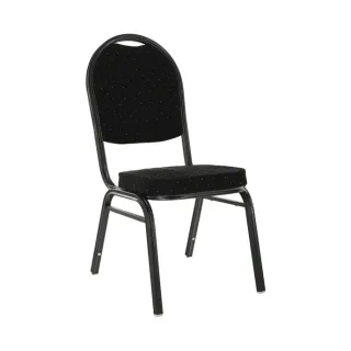 Stohovateľná stolička JEFF 2 NEW čierna látka + sivý kladivkový rám